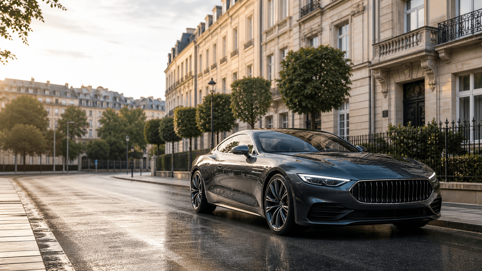 Modern cars driving through Luxembourg